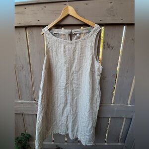 🎉NWOT🎉 Ava & Viv Sleeveless Beige Pinstripe Dress